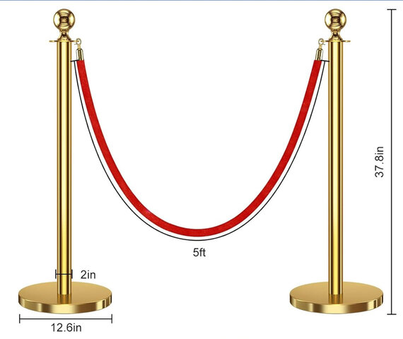 Two Piece Gold Stanchion 