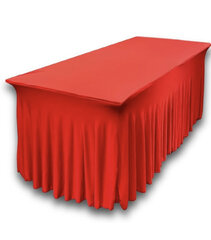 RED SPANDEX TABLECLOTH/SKIRT 6Ft
