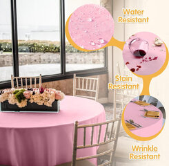 120 Inches Round Pink Tablecloth