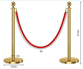 Two Piece Gold Stanchion 