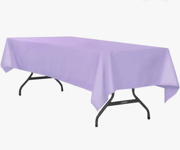 8' Rectangular Tablecloth, Lavender 