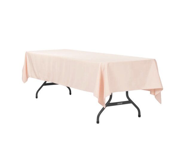 8' Rectangular Tablecloth, Blush/Rose Gold