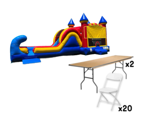 Bounce House Combo w/ 2 tables + 20 (adult)chairs