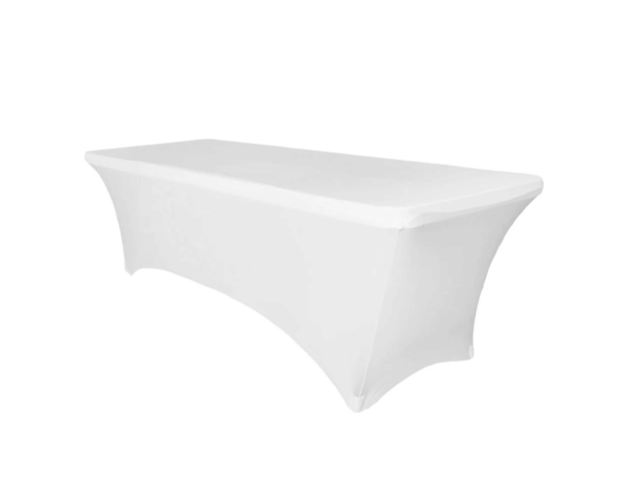White Rectangular Spandex Fitted Cover 