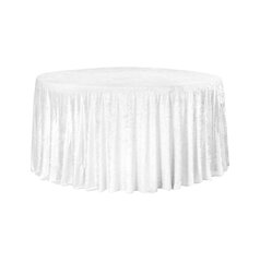 120" Round Tablecloth, White