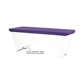 Purple Rectangular Table TOPPER/CAP Spandex Cover