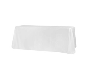 90"x132" 8' Rectangular Tablecloth, White