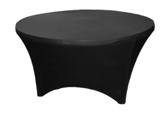 Black Round Spandex Fitted Covers