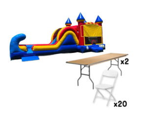 Bounce House Combo w/ 2 tables + 20 (adult)chairs