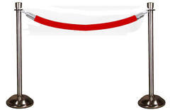 Stanchions Brushed Chrome - Red - per length
