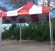 8'x8' carnival tents (red and white) AMW