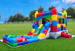 Lego Block Bounce House Water Slide