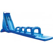 (D) 36ft Dual Lane Blue Crush Water Slide Slip N Dip