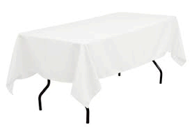 White Table Linen (For 6 feet table) --Does not include table only the cover