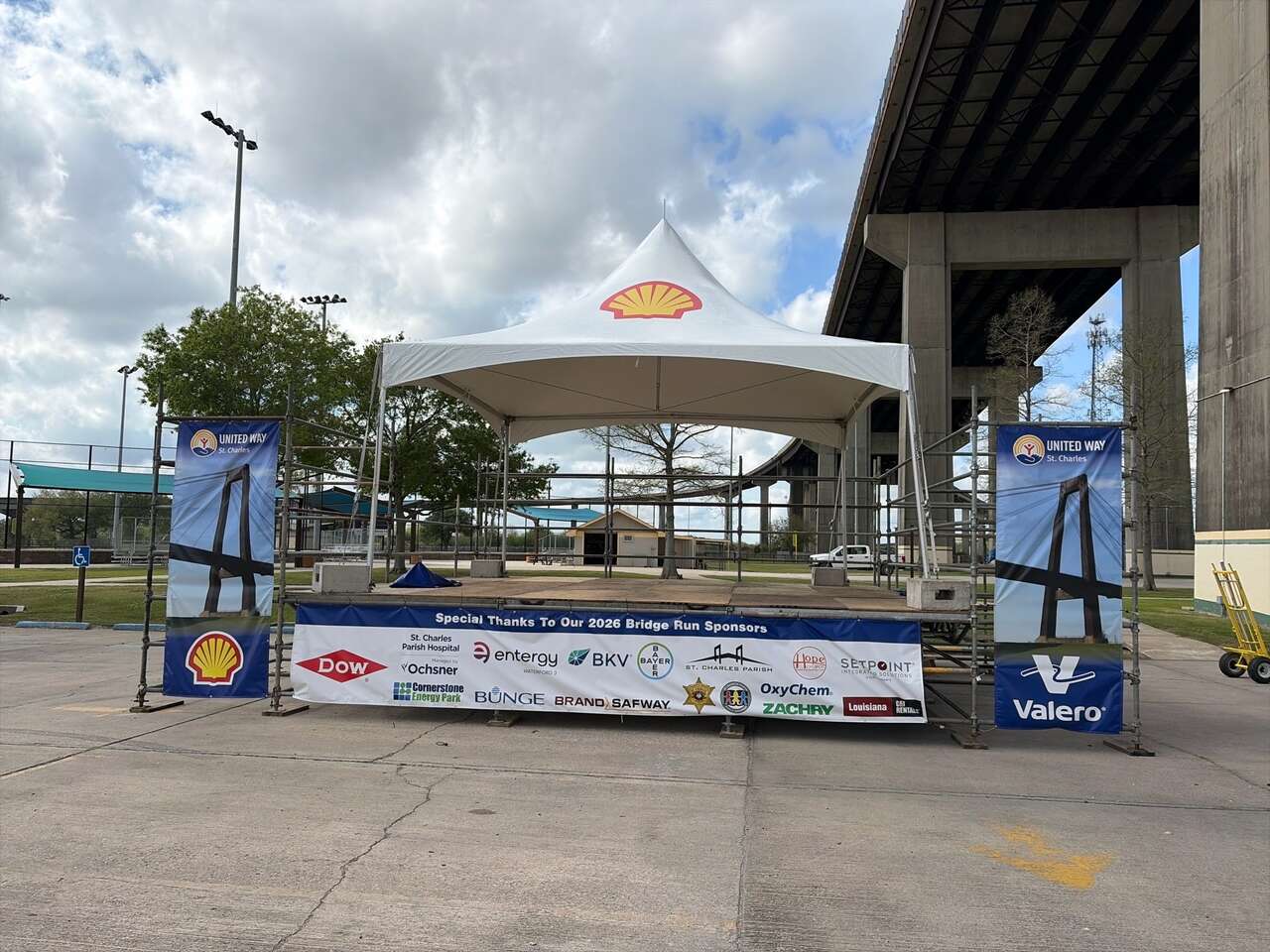 Ascension Party Rentals branded truck on site at a Louisiana plant
