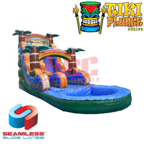 18ft Tiki Plunge Water Slide w/ Deep Pool