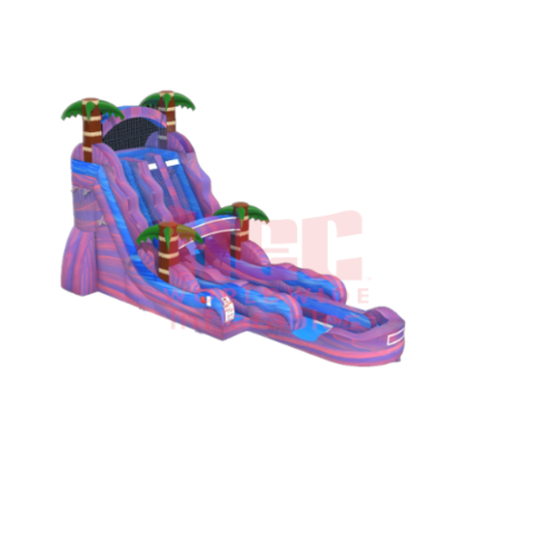 22ft Purple Plunge Water Slide - Dual Lane