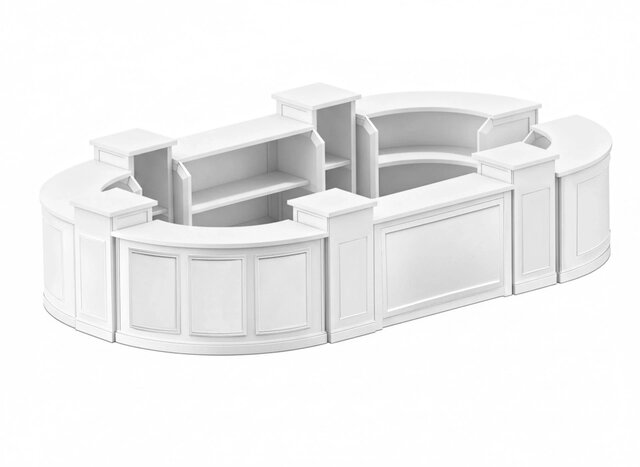 50' White Portable Folding Bar - 11 Piece Set
