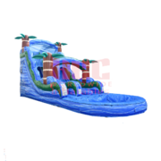 18ft Tropical Storm Water Slide w/ Deep Pool - Dual Lane