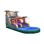 18ft Tiki Plunge Water Slide w/ Deep Pool - Dual Lane