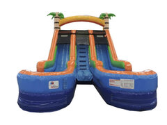 16ft Tropical Double Splash Water Slide - Dual Lane