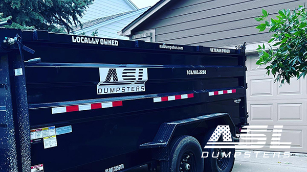 Large 20-yard dumpster rental for construction debris or major cleanouts, available from ASL Dumpsters.
