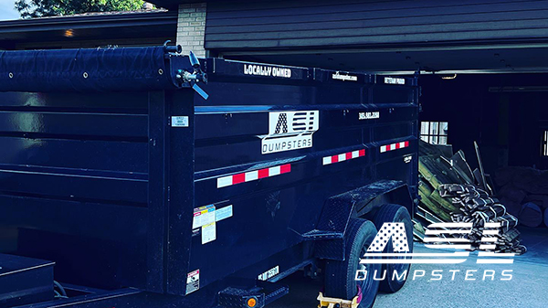 Large 20-yard dumpster rental for construction debris or major cleanouts, available from ASL Dumpsters