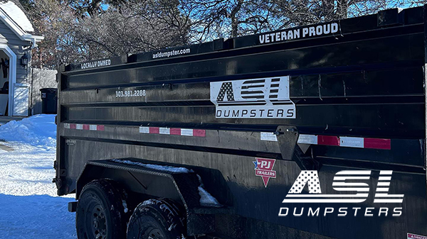 Locally-owned ASL Dumpsters offers 15-yard dumpsters for rent, ideal for medium-sized cleanups and renovations.