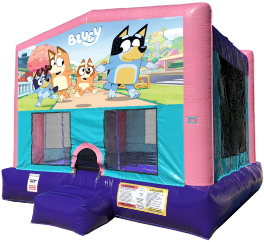 Bluey Sparkly Pink Bounce House rentals in Austin Texas from Austin Bounce House Rentals