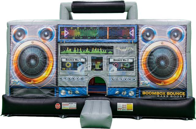 a boombox inflatable bounce house with no background