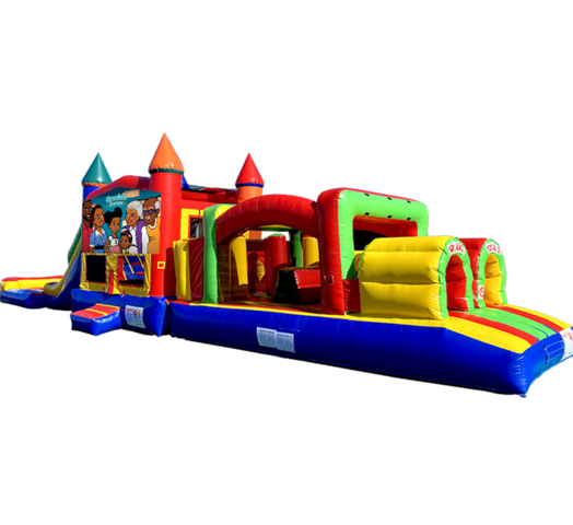 Gracie's Corner Super Duper Combo inflatable rental outside view from Austin Bounce House Rentals