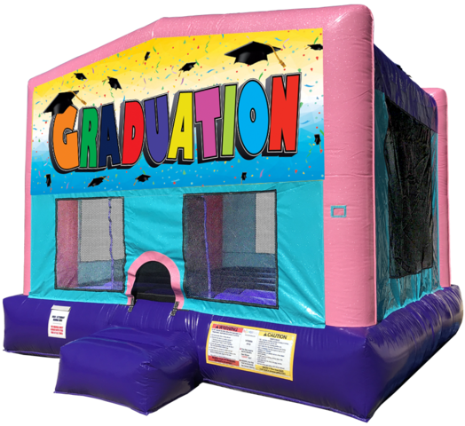 Graduation Kids Pink Sparkly Bounce House Rentals in Austin Texas from Austin Bounce House Rentals