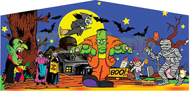 Halloween themed art panel that can be added to a variety of inflatables at Austin Bounce House Rentals in Austin Texas.