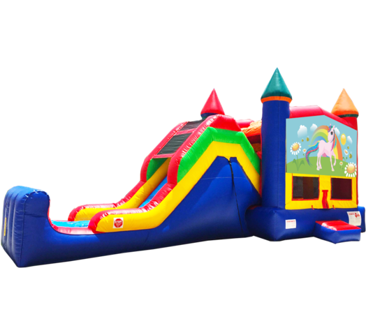 Rainbow Unicorn Super Combo 5-in-1 from Austin Bounce House Rentals in Austin Texas
