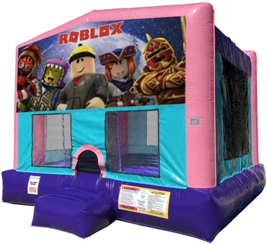 Roblox Sparkly Pink Bounce House Rentals in Austin Texas from Austin Bounce House Rentals 512-765-6071