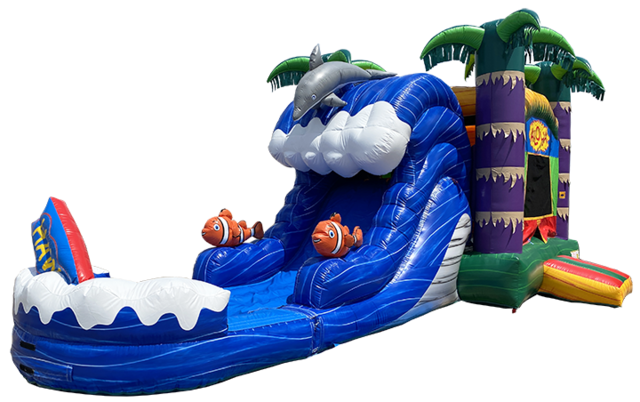 Tropical Wave Combo Water Slide with white background