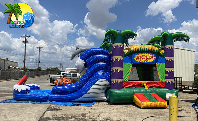 Tropical Wave Combo Water Slide rental from Austin Bounce House Rentals