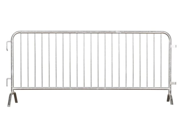 7 foot metal barricade with white background