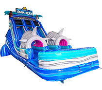 Shark Beach Double Lane Water Slide rentals from Austin Bounce House Rentals