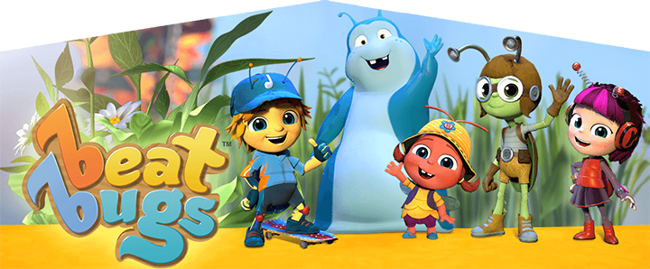 Beat Bugs art panel for inflatables available in Austin Texas