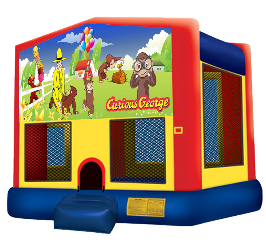 Curious George bounce house rental in Austin Texas by Austin Bounce House Rentals