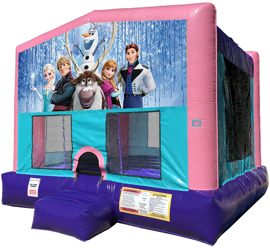 Frozen Sparkly Pink Bounce House rentals in Austin Texas from Austin Bounce House Rentals