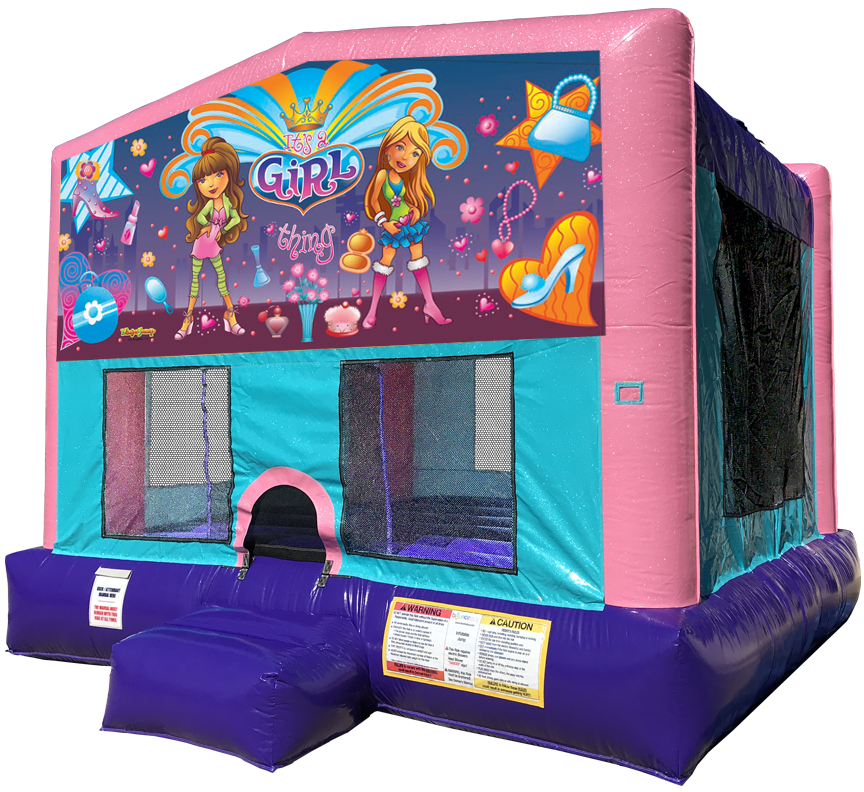 It's a Girl Thing Pink Sparkly Bounce House Rentals in Austin Texas from Austin Bounce House Rentals