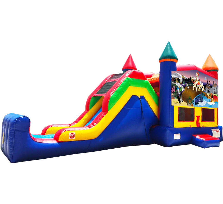 Knights + Dragons Super Combo 5-in-1 Rentals in Austin Texas from Austin Bounce House Rentals
