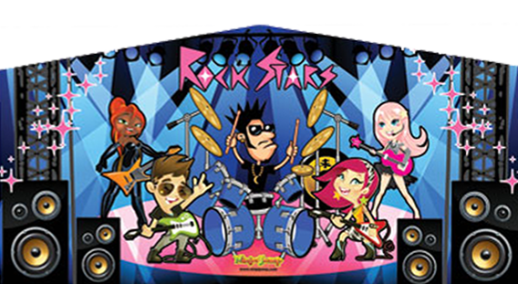 Rock Star themed banner for bounce house rentals in Austin Texas from Austin Bounce House Rentals