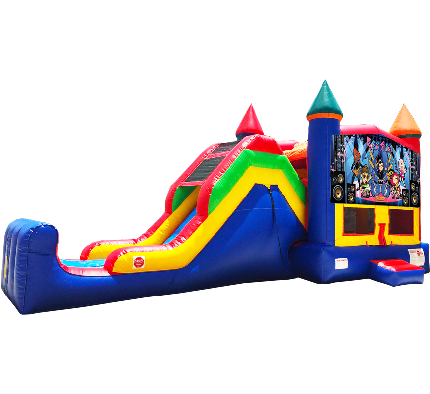 Rock Star Super Combo 5-in-1 Rentals in Austin Texas from Austin Bounce House Rentals