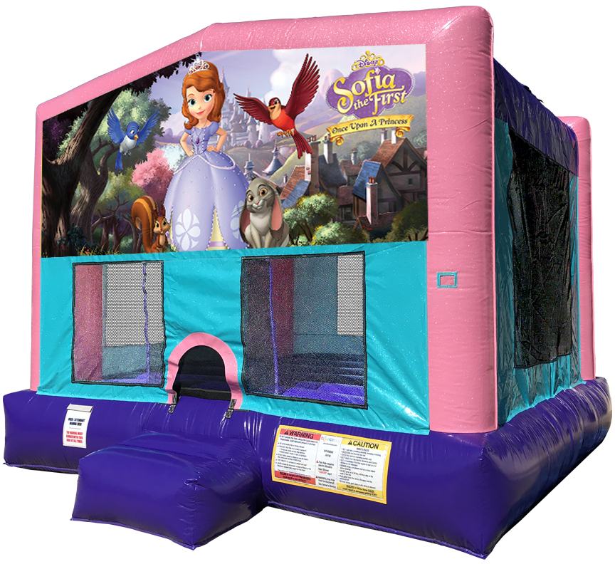 Sofia the First Sparkly Pink Bouncer rentals in Austin Texas - Austin Bounce House Rentals