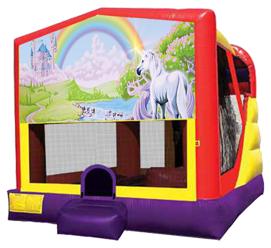 Rainbow Unicorn Party 4-in-1 Combo in Austin Texas from Austin Bounce House Rentals 512-765-6071