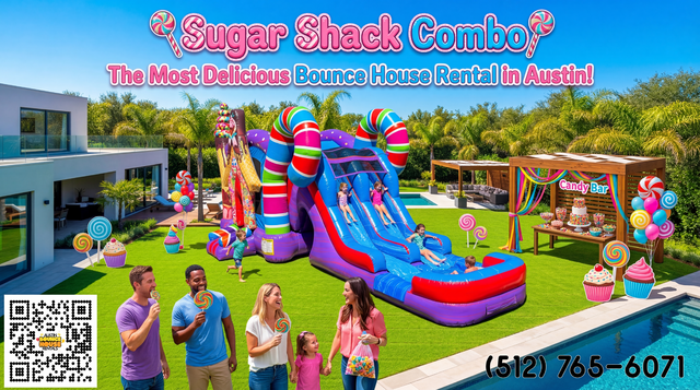 a Sugar Shack Combo setup in a yard with kids playing and parents watching