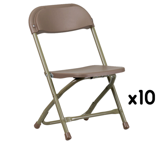 10 Kids Brown Folding Chairs